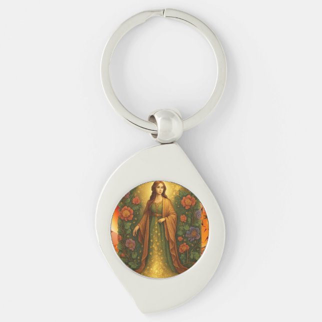 Girl in Garden Keychain (Front)