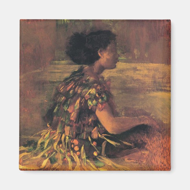 'Girl in Grass Dress' - John LaFarge Magnet (Front)
