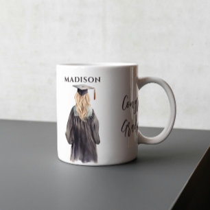 Girl In Grey Graduation  Coffee Mug