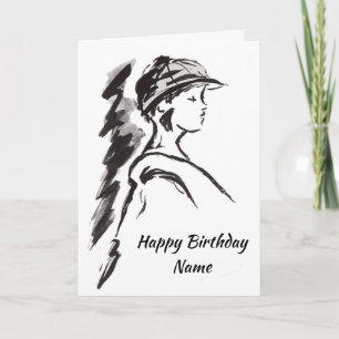 Girl in Hat Birthday Card