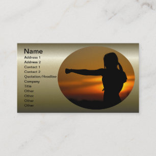 Girl in Karate Sunset Business Card