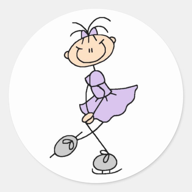 Girl In Lilac Ice Skater Sticker (Front)