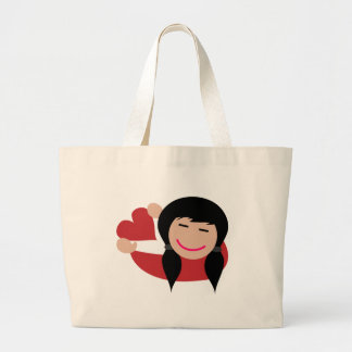 Girl in Love Large Tote Bag