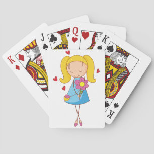 Girl In Love Playing Cards