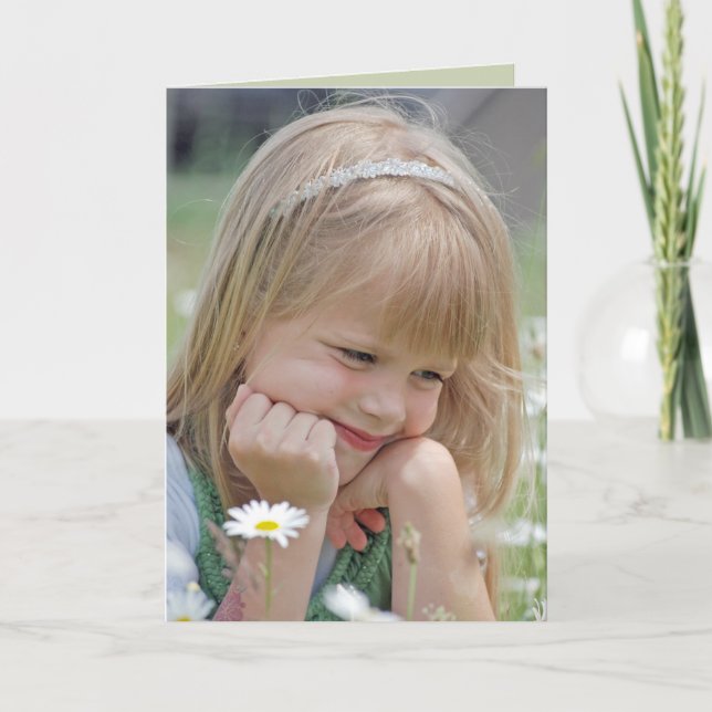 girl in meadow thinking of you card (Front)