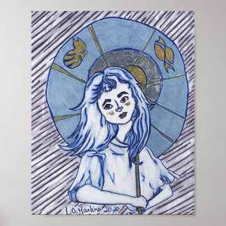 Girl in Parasol Poster