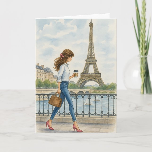 Girl in Paris Card (Front)
