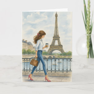 Girl in Paris Card