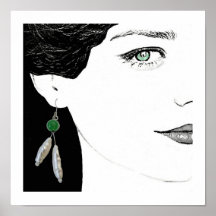 Girl in pearl earring fashion illustration art
