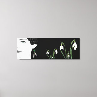 Girl in pearl earring pretty fashion illustration canvas print