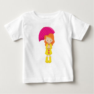 Girl In Raincoat, Girl With Umbrella, Orange Hair Baby T-Shirt