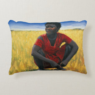 Girl in Red 1992 Decorative Cushion