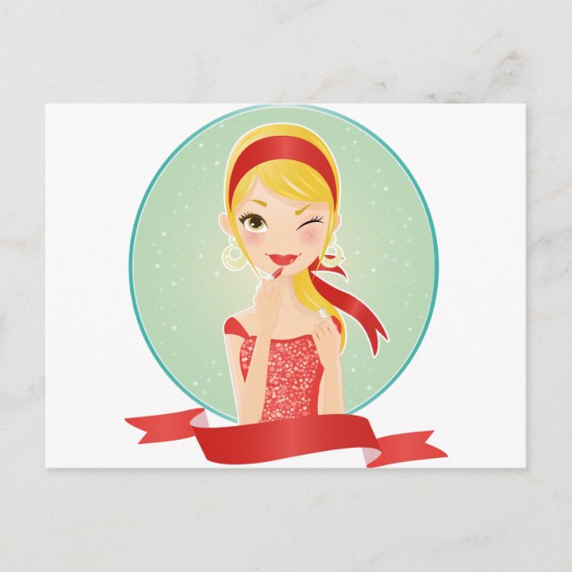 Girl in red postcard (Front)