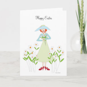 Girl in Red Shoes Easter Card