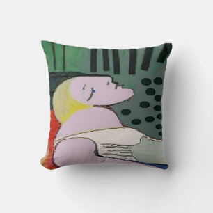 Girl in Repose, Abstract Cushion
