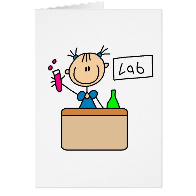 Girl In Science Lab Card (Front)
