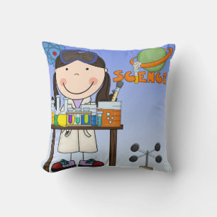 Girl in Science Lab Pillow