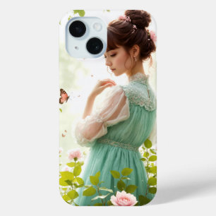 Girl In Summer Garden iPhone 15 Case