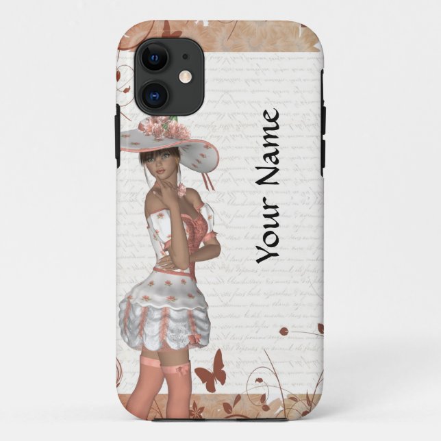 Girl in summer hat Case-Mate iPhone case (Back)