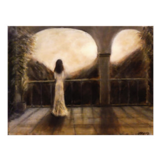 Girl in the Balcony Painting Photo Print