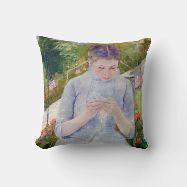 Girl in the Garden, Mary Cassatt Cushion (Front)