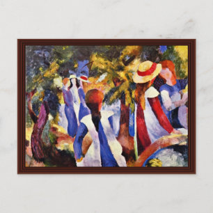 Girl In The Open By Macke August Postcard