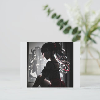 Girl in the shadow postcard