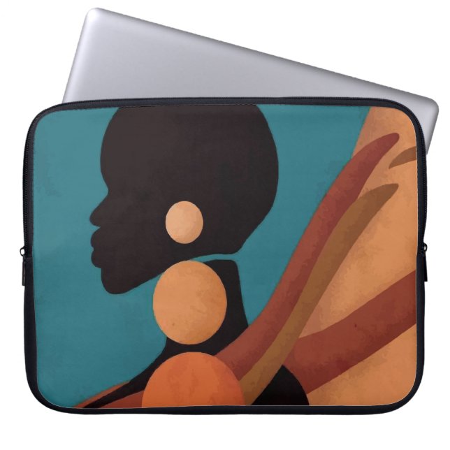 girl in the tropic. Beautiful African woman. Black Laptop Sleeve (Front)