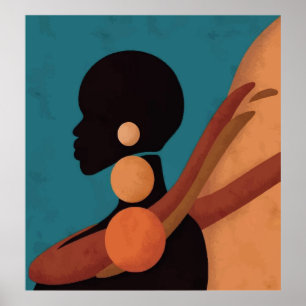 girl in the tropic. Beautiful African woman. Black Poster
