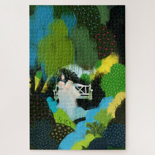 Girl in the willow jigsaw puzzle (Vertical)