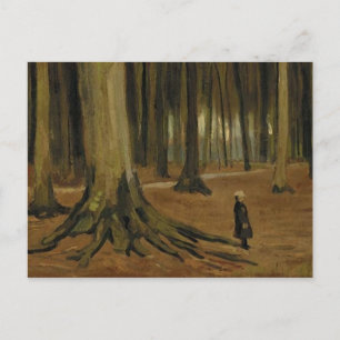Girl in the Woods (F8a) Van Gogh Fine Art Postcard