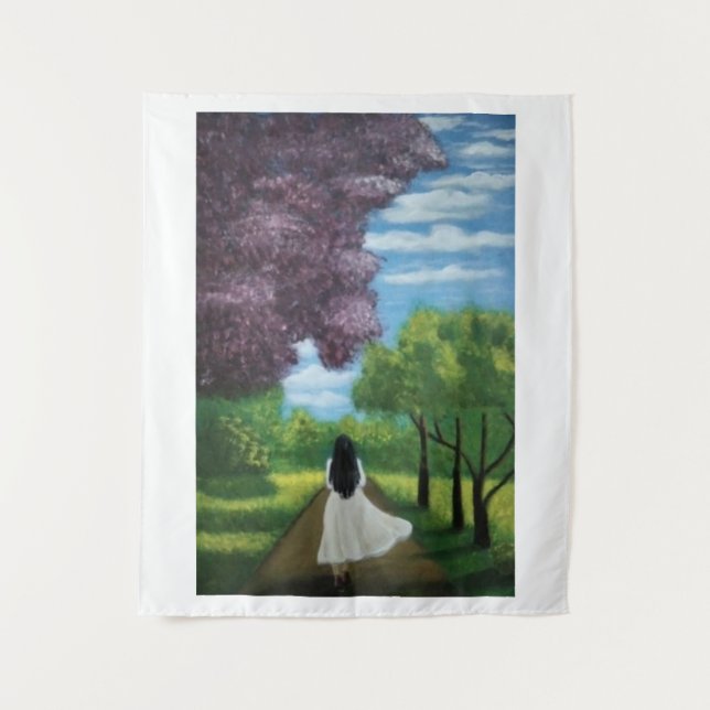 Girl in White Dress Tapestry (Front)