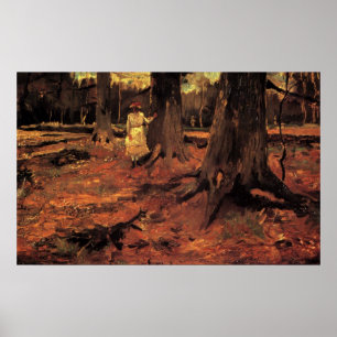 Girl in White in the Woods by Vincent van Gogh Poster