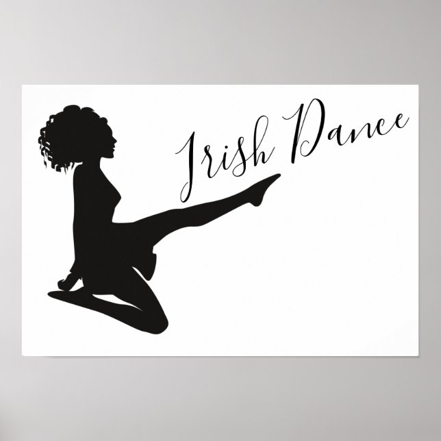 Girl Irish Dancer Soft Shoe Black and White Dance Poster (Front)