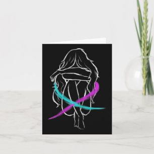 Girl Is Crying Introvert Suicide Prevention Awaren Card