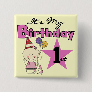 Girl It's My Birthday Tshirts and Gifts 15 Cm Square Badge