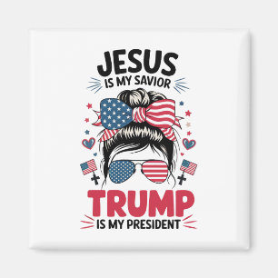 Girl Jesus My Saviour Trump President Christian Wo Magnet