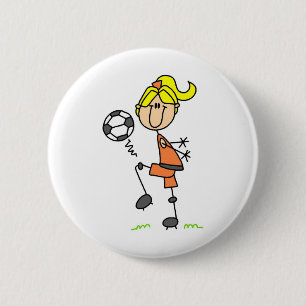Girl Juggling Soccer Ball Button