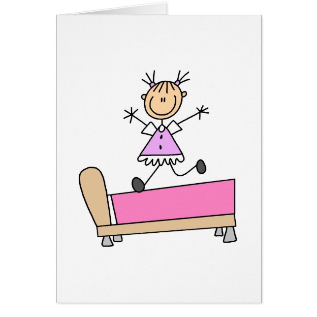 Girl Jumping On Bed Card (Front)