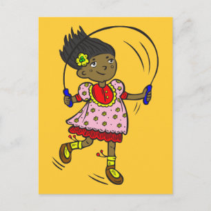 Girl Jumping Rope Postcard