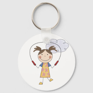 Girl Jumping Rope  T-shirts and Gifts Key Ring