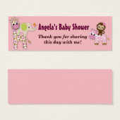Girl Jungle Safari Baby Shower Favour Gift Tags (Front & Back)