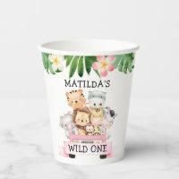 Girl Jungle Safari Birthday Paper Cups