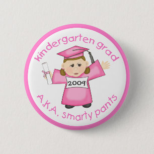Girl Kindergarten Graduate / Graduation 6 Cm Round Badge