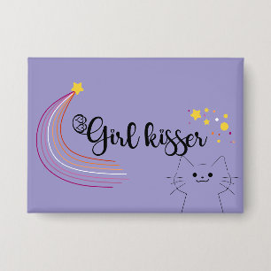Girl Kisser Lesbian Button