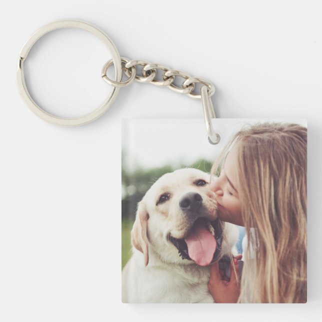 Girl Kissing Dog Keychain (Front)