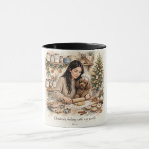 Girl kissing Poodle Puppy–Poodle Mom Mug