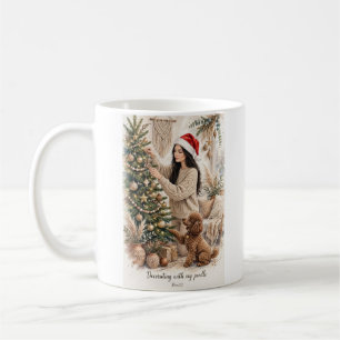 Girl kissing Poodle Puppy–Poodle Mum Coffee Mug
