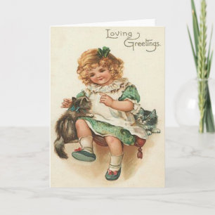 Girl Kitten Cat Birthday Card