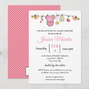 Girl Laundry - Baby Shower Invitation